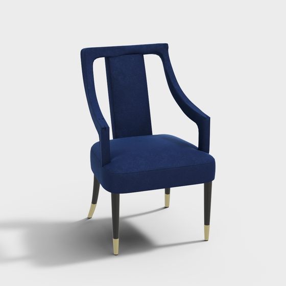 Velvet Elegance 3D model Chair
