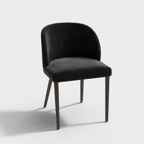 Elegant Velvet Lounge Chair 3D model
