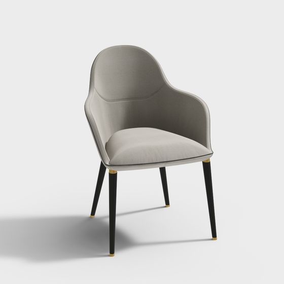 Elegant Curved Chair 3D model for Modern Interiors