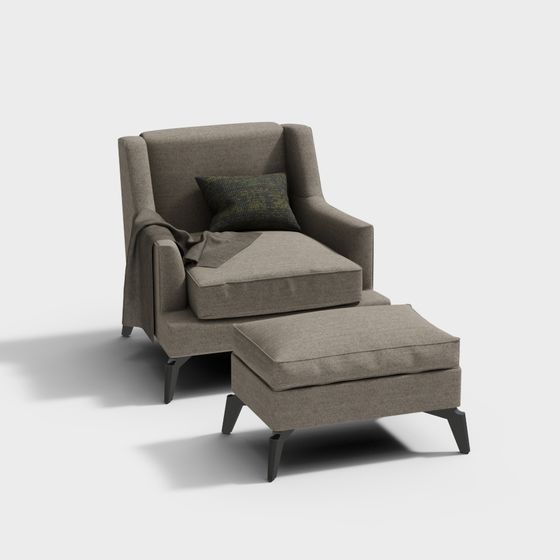 Cozy Lounge Chair Set 3D model