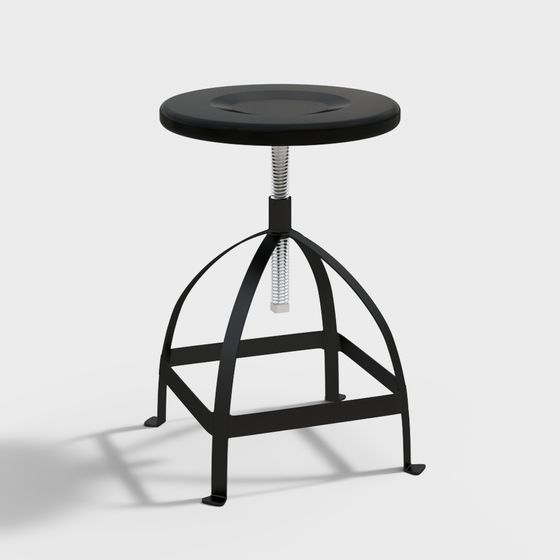 Industrial Rotary Stool 3D model