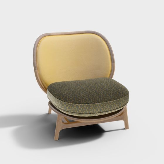 Stylish Low-Poly Armchair 3D model for Interiors