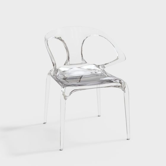 Transparent Glass Chair 3D model
