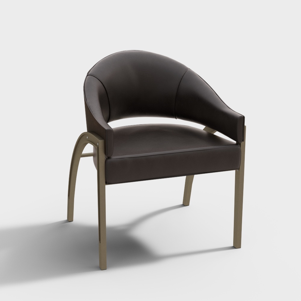 Streamlined Leather Chair 3D model