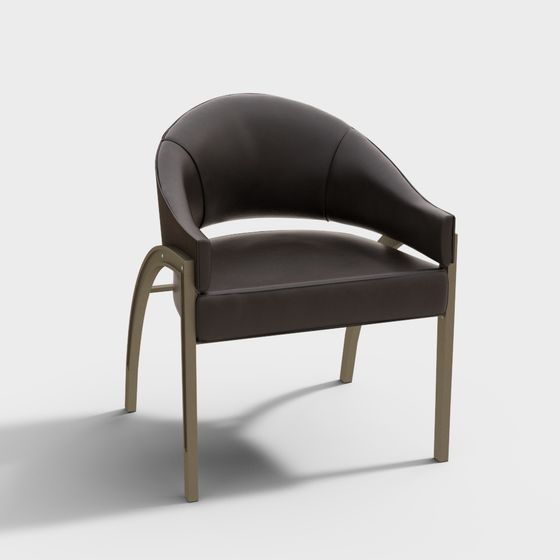 Streamlined Leather Chair 3D model