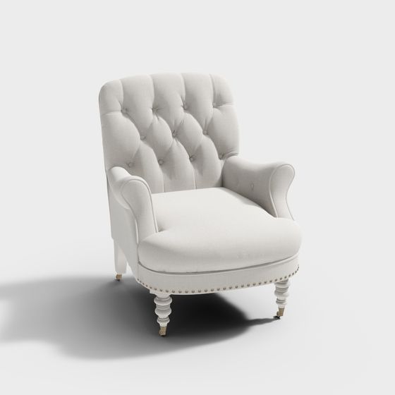Elegant Vintage Single Sofa 3D model