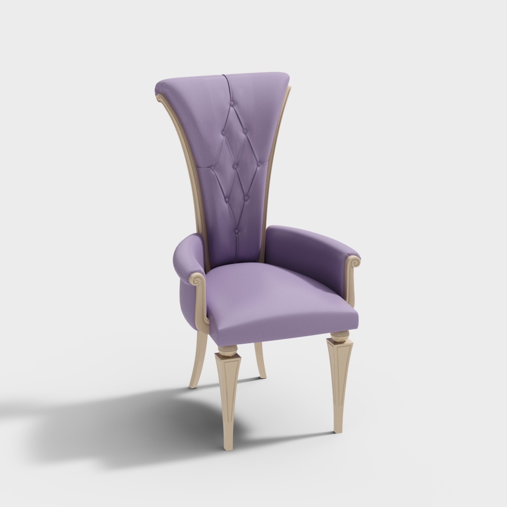 Lavender Elegance Chair 3D Model