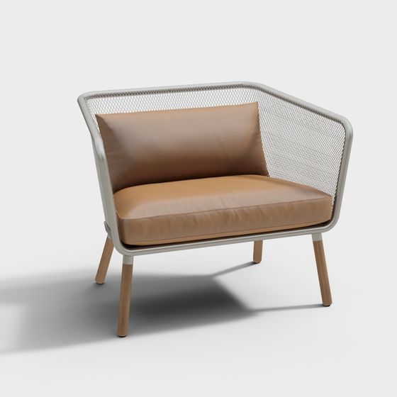 Modern Low-Polygon Armchair 3D model