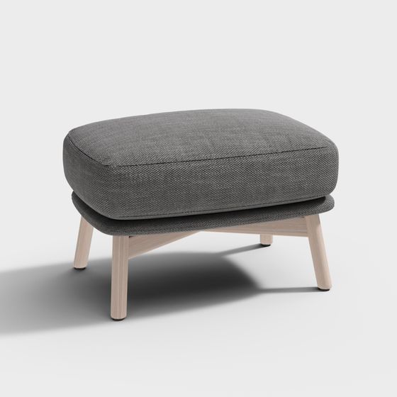 Stylish Cozy Ottoman 3D model for Modern Interiors
