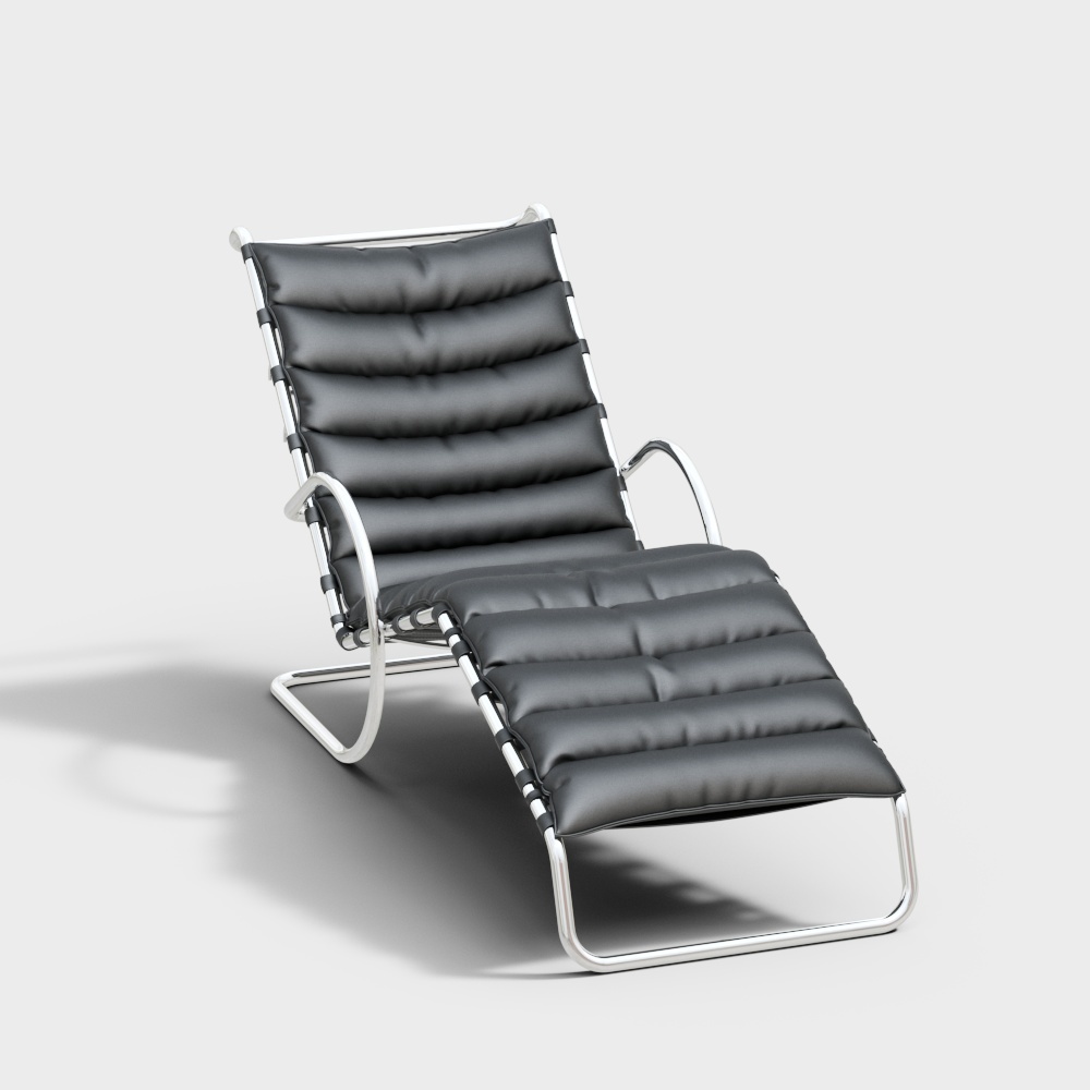Urban Lounge Chair 3D Model – Low-Poly Leather Design