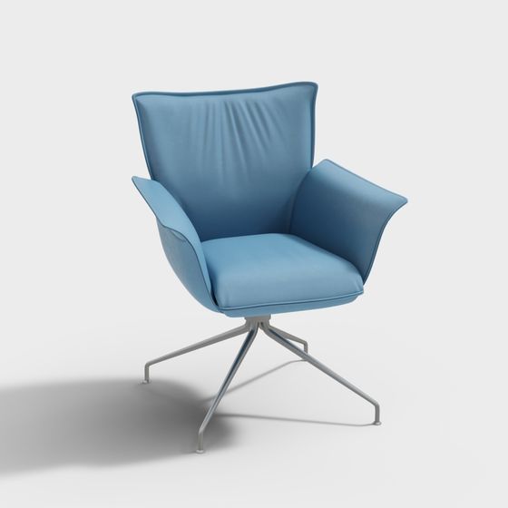 Unique Low-Polygon Blue Chair 3D model