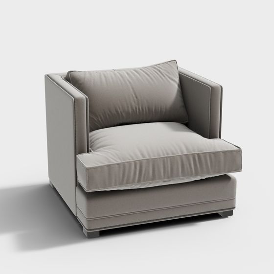 Chic Low-Poly Sofa 3D model for Comfortable Living
