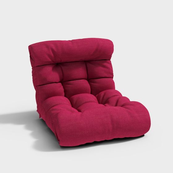Red Fabric Armchair 3D model - A Stylish Addition for Modern Spaces
