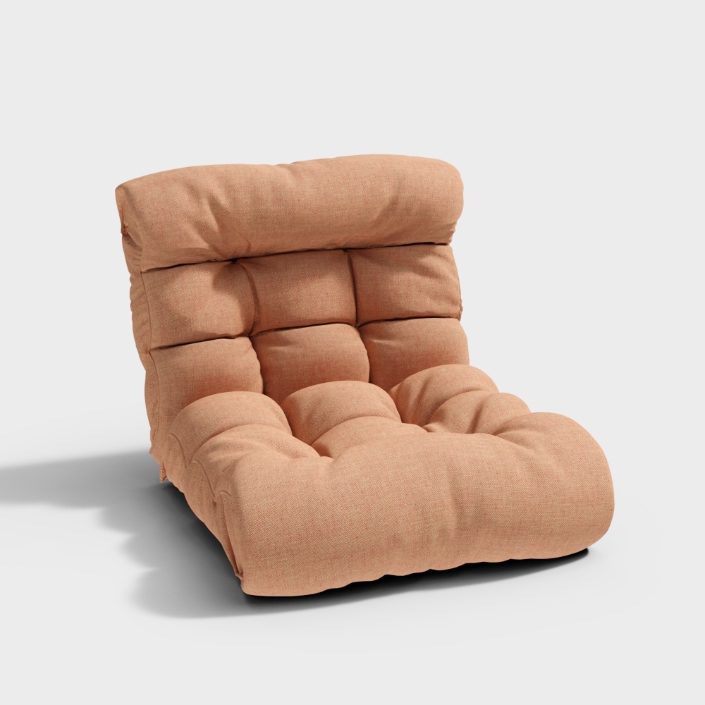 Unique Coral Low-Poly Sofa Chair 3D Model