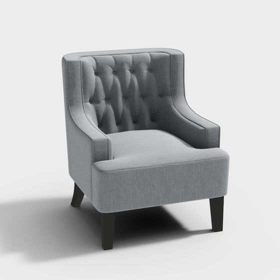 Stylish Single Chair 3D model for Contemporary Spaces