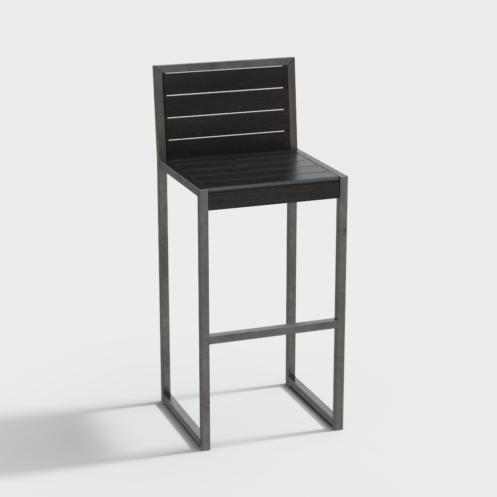 Modern Black Bar Stools 3D Model – Sleek Seating