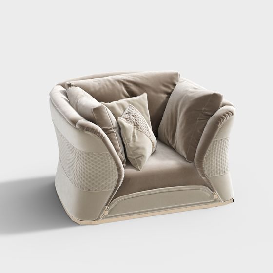 Elegant Low Poly Sofa 3D model for Modern Interiors