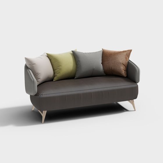 Chic Low-Polygon Sofa 3D Model for Contemporary Homes