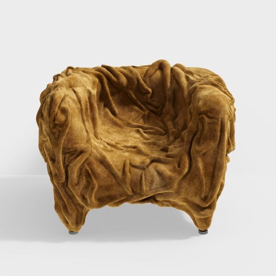 Elegant Wrinkled Sofa 3D model for Modern Interiors