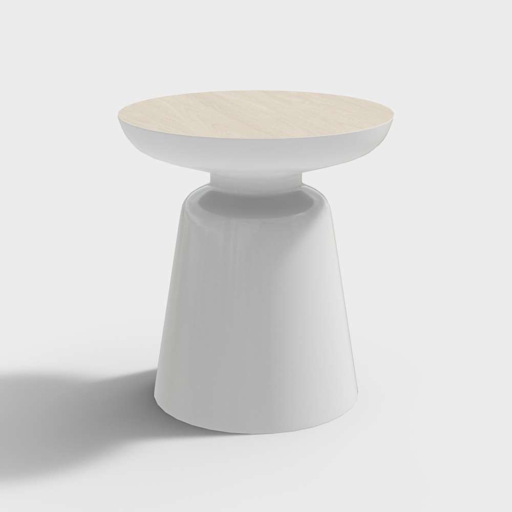 Table d'appoint rembourrée Mid-Century Show Wood_bleue