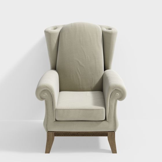 Elegant Classic Wingback Chair 3D model