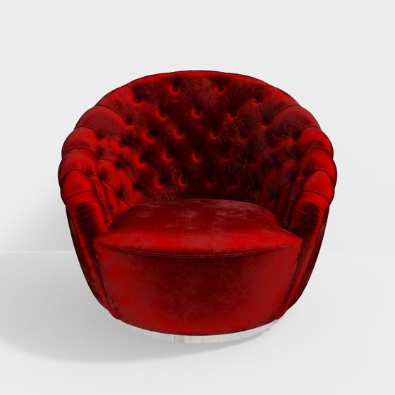 Velvet Red Chair 3D model