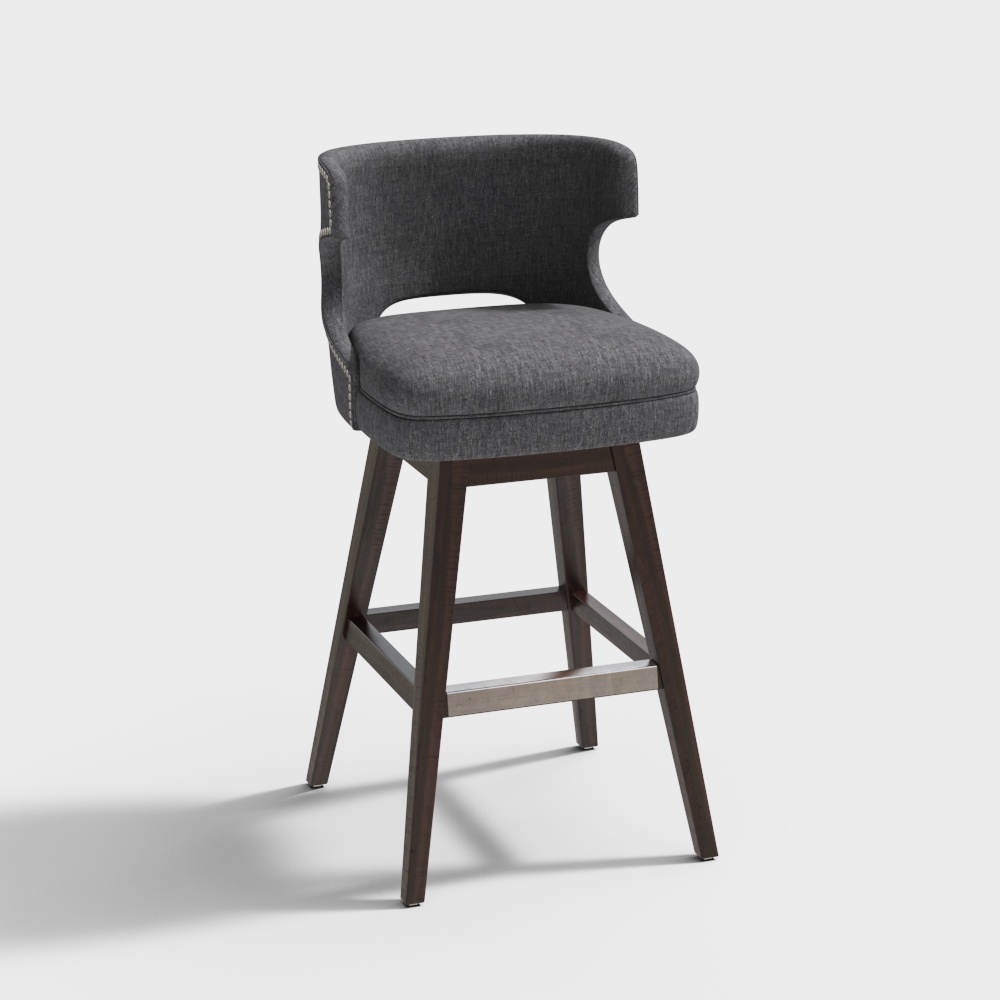 Tabouret en bois gris