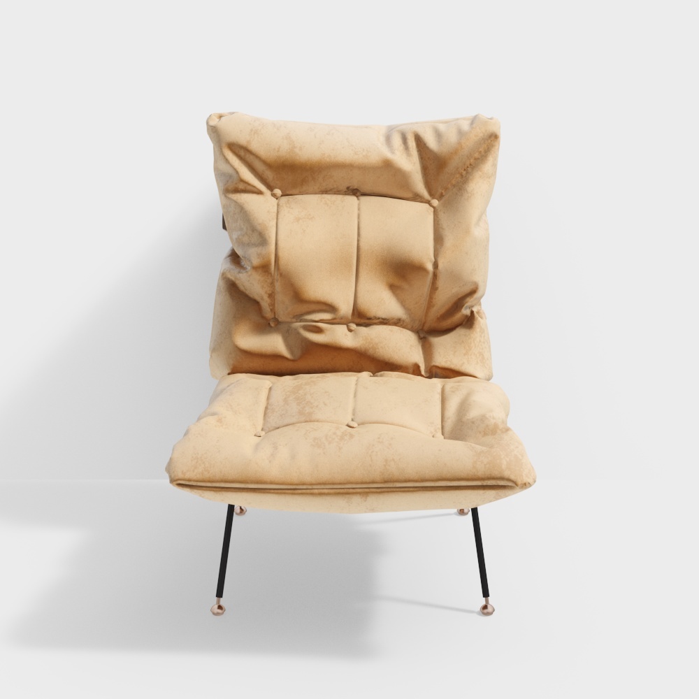 Elegant Low-Polygon Armchair 3D model