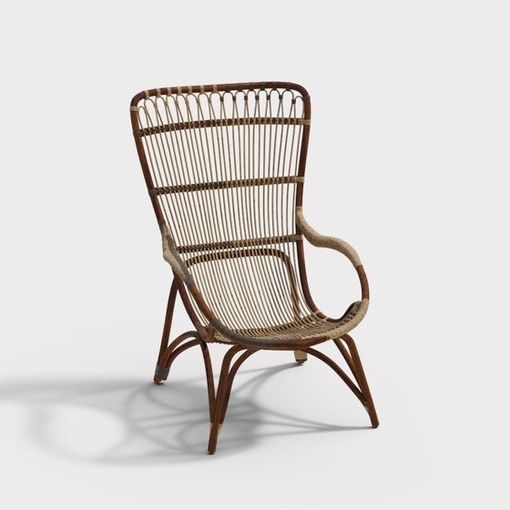 Vintage Rattan Chair 3D Model