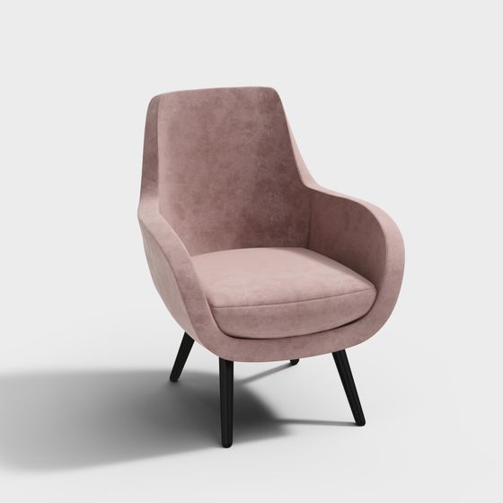 Stylish Velvet Armchair 3D model for Contemporary Spaces