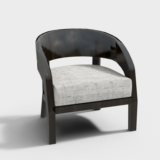 Futuristic Curved Back Chair 3D model