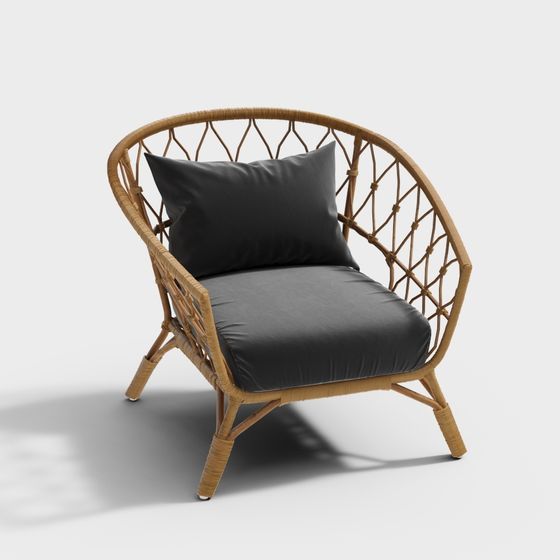 Silla de madera negra