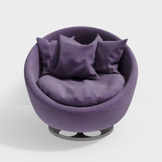 Round Armchair 3D model - Stylish and Comfortable