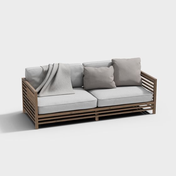 Elegant Low-Polygon Sofa 3D Model for Modern Spaces
