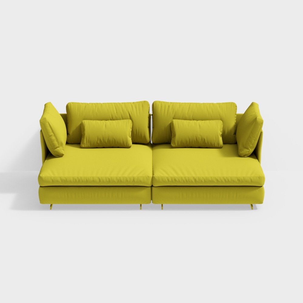 contemporary trend fabric sofa yellow