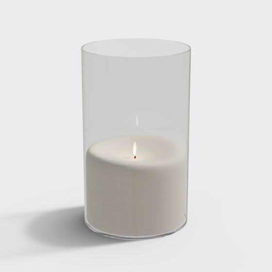 Elegant Low-Poly Candle Holder 3D model