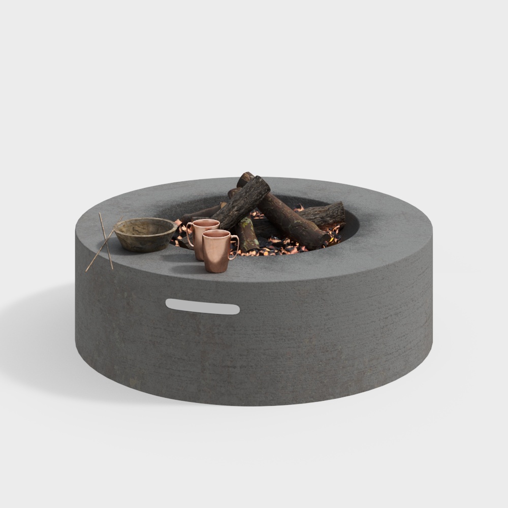 Fire pitmodern coffee table grey firepit