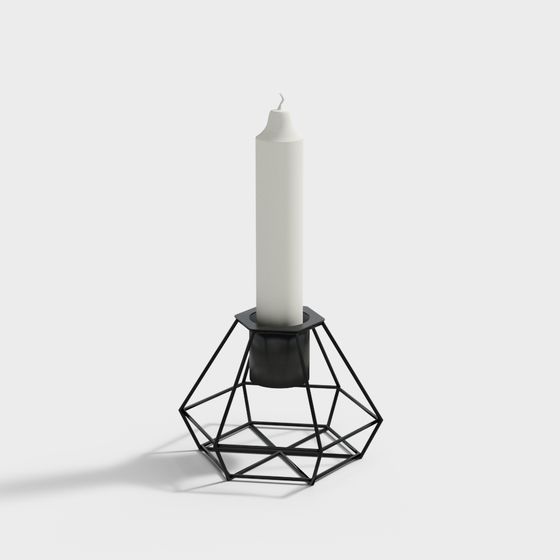 Geometric Candle Holder 3D model for Modern Interiors