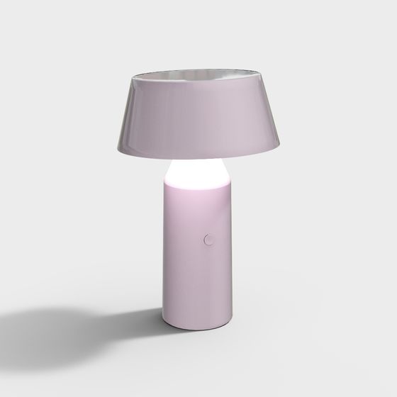 Elegant Low-Poly Purple Lamp 3D model