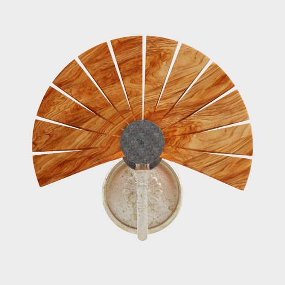 Geometric Wooden Pendant Lamp 3D model