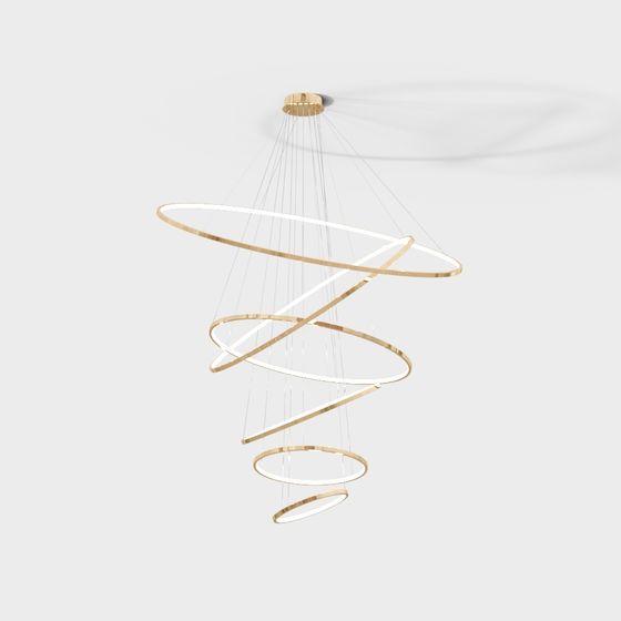 Spiral Light Shadow Chandelier 3D model