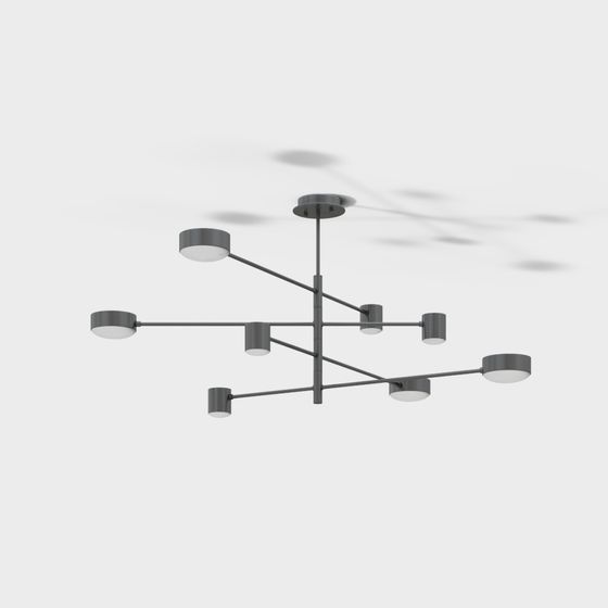 Elegant Low-Poly Chandelier 3D model