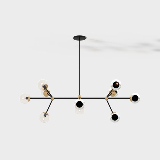 Elegant Suspension Lamp 3D model for Modern Interiors