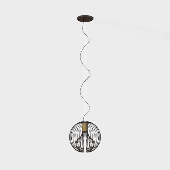 Sphere Twirl Modern Chandelier 3D Model