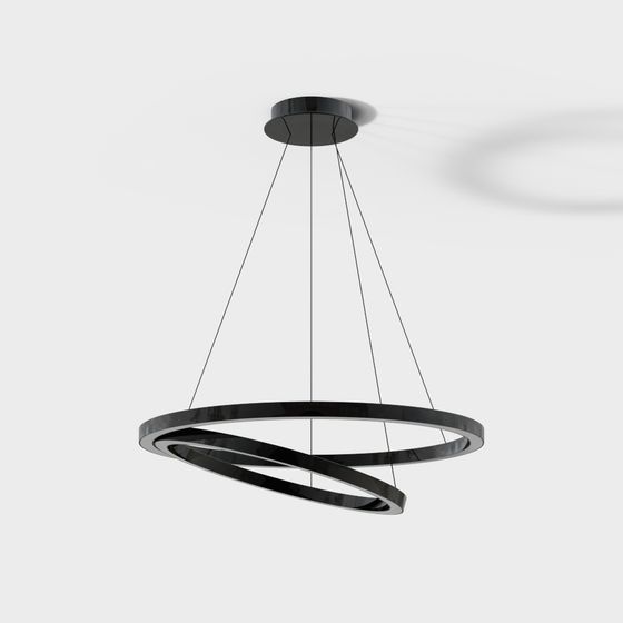 Double Ring Chandelier 3D model