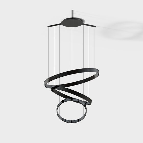 Spiral Light Pendant Lamp 3D model