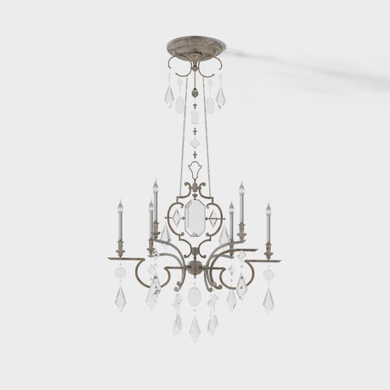 Antique Inspired Chandelier 3D model