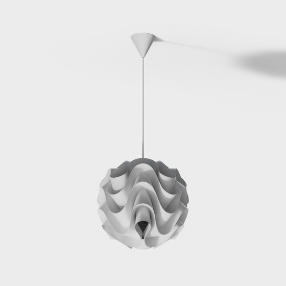 Wave Pendant Light 3D model for Elegant Interiors