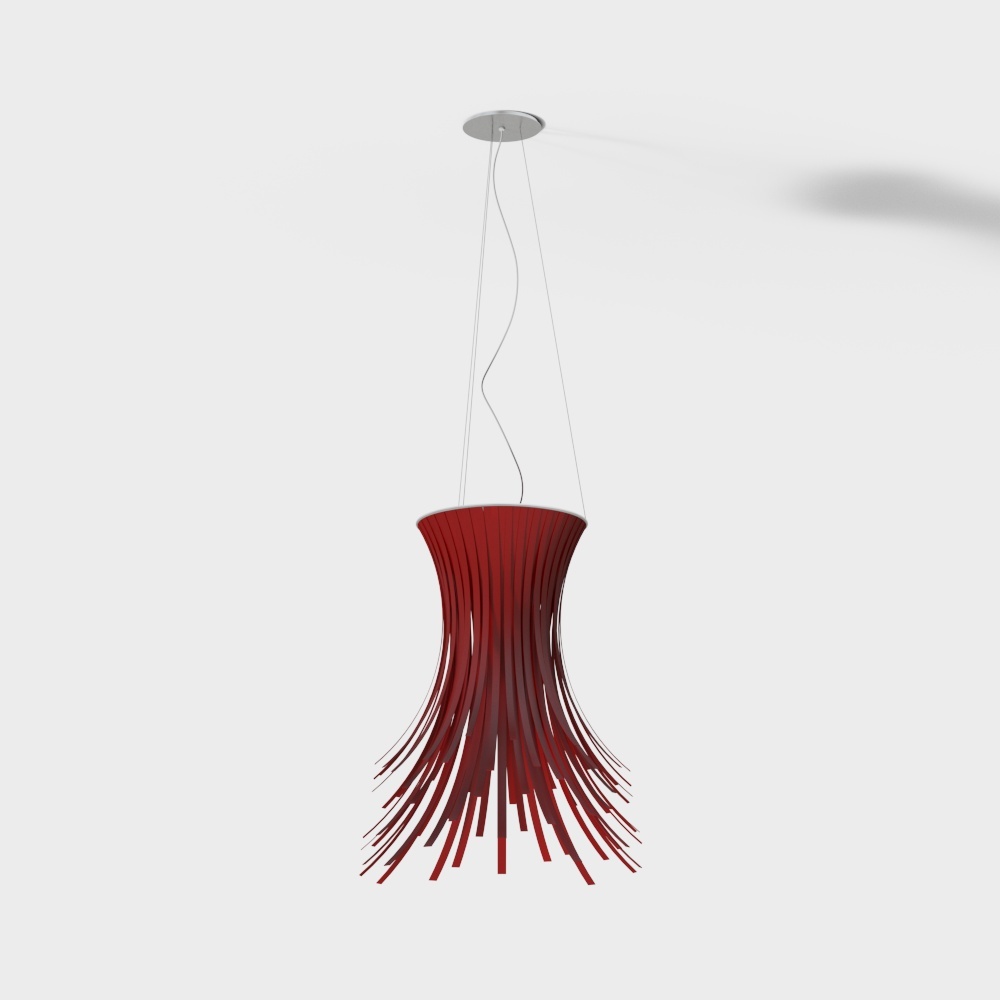 a chandelier red