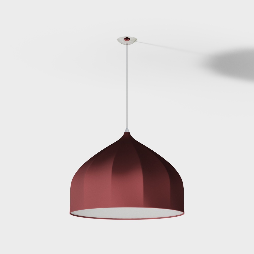 Floral Dome Pendant 3D Model – Low-Poly Floral Lighting